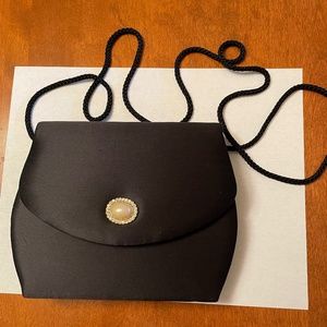 Black tie evening purse